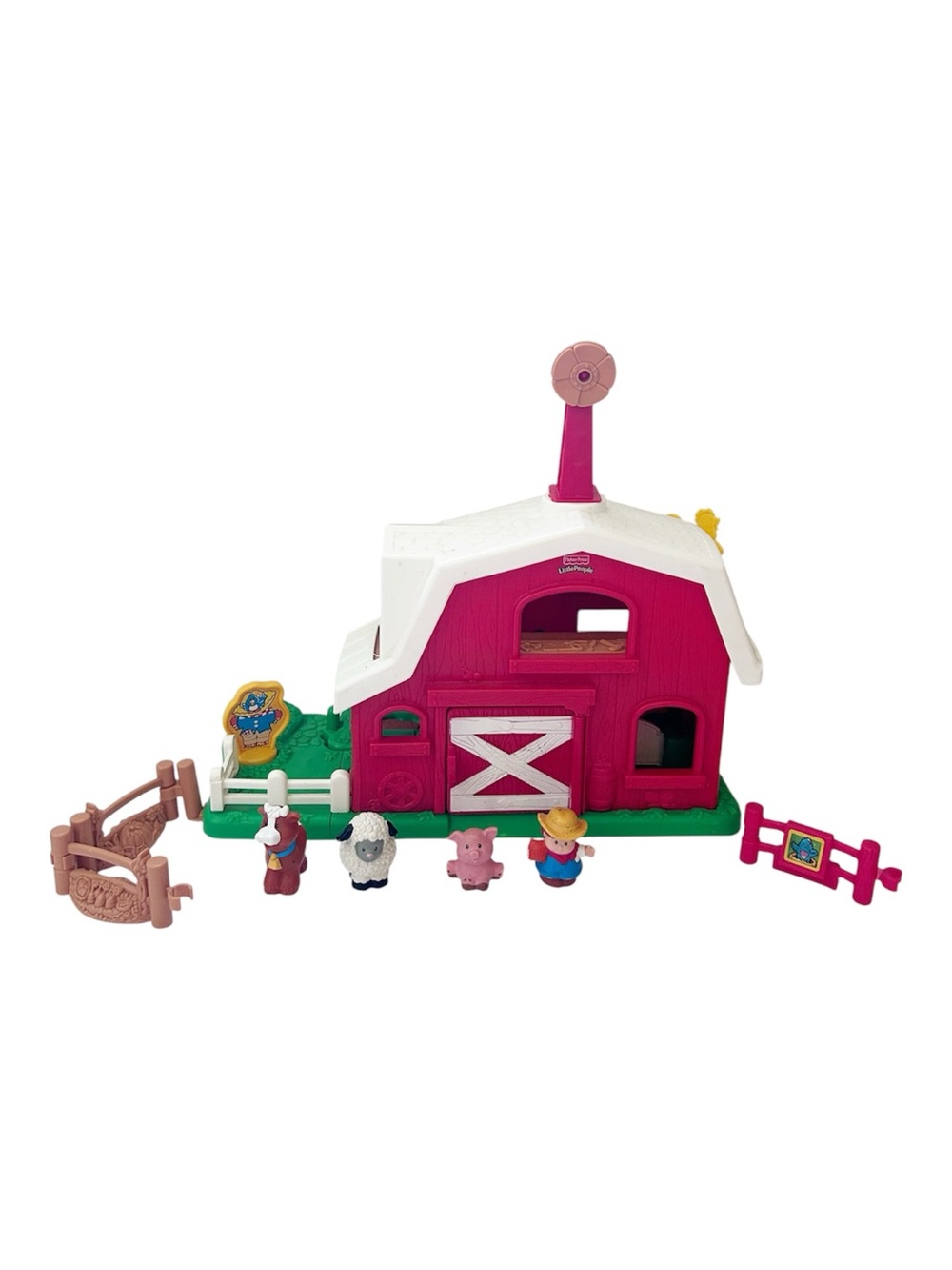 Vintage Fisher-Price Interactive Farm Barn Playset w/ 10 Accessories (No Sounds)